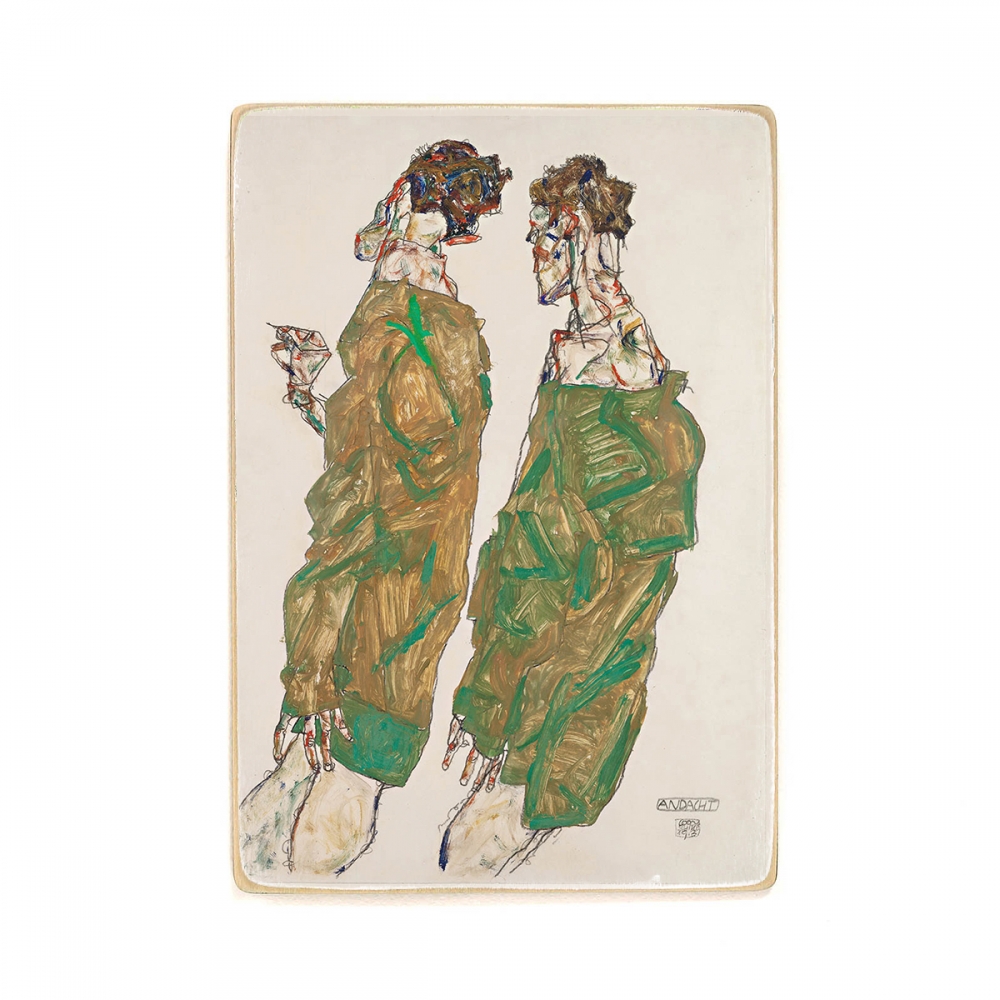 

Деревянный постер Искусство "Преданность" - Эгон Шиле (1913) А2