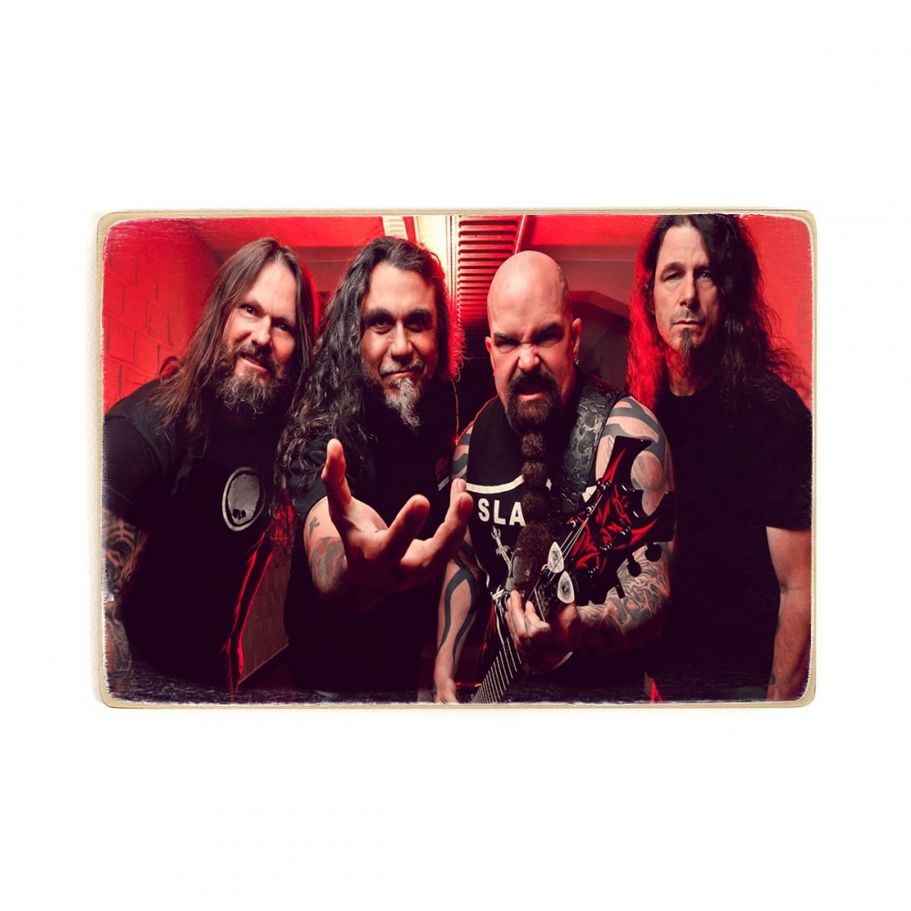 

Деревянный постер Музыка группа Slayer. Состав. Слеер. Tom Araya А1