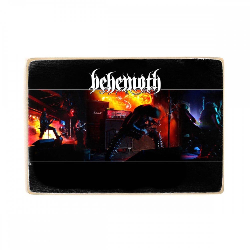 

Деревянный постер Музыка Behemoth лого. Nergal . Блэк метал. Бегемот. на сцене А2