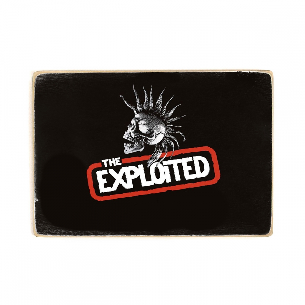 

Деревянный постер Музыка Exploited, Punks not dead. logo А1