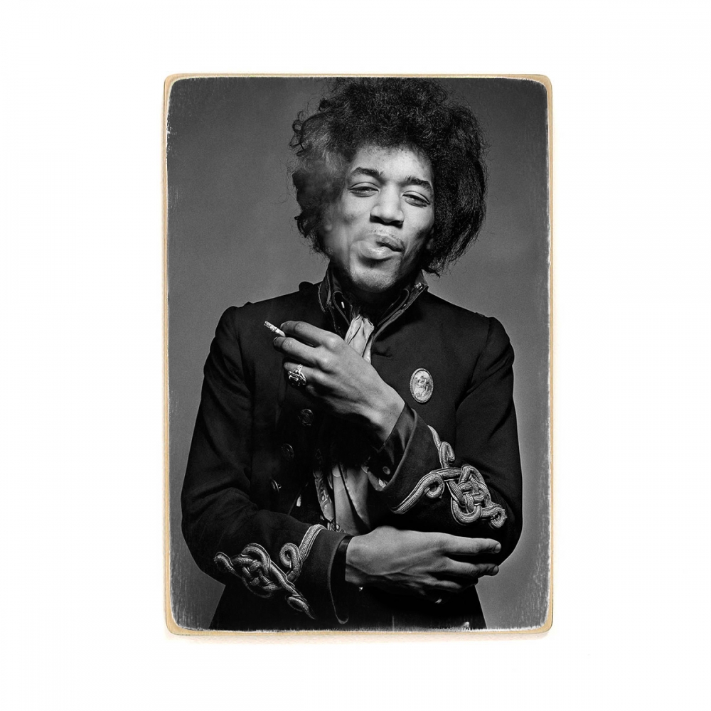 

Деревянный постер Музыка Jimi Hendrix, Джими Хендрикс с сигаретой А1