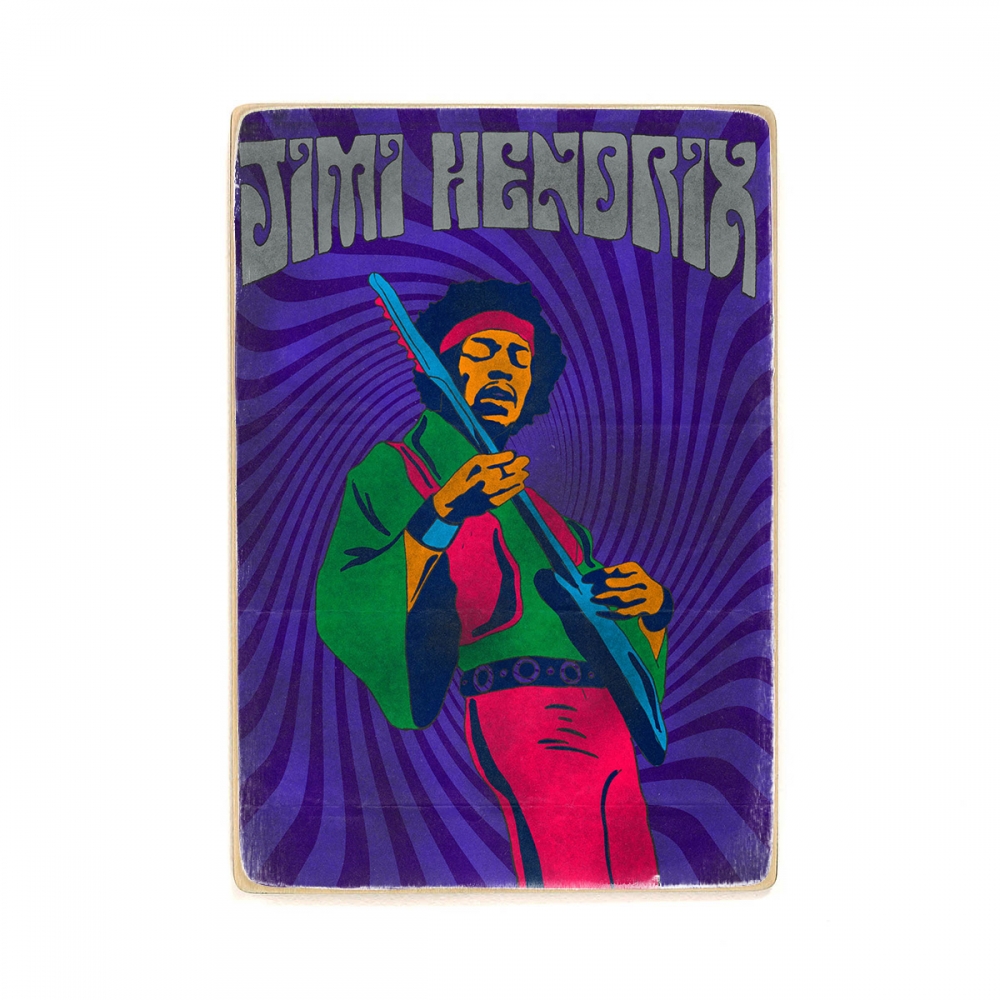

Деревянный постер Музыка Jimi Hendrix, Джими Хендрикс с гитарой А1