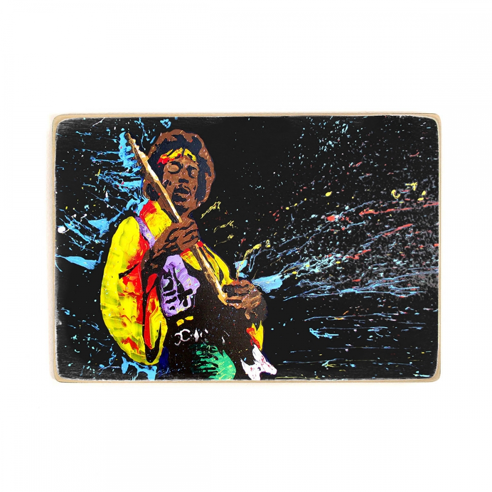 

Деревянный постер Музыка Jimi Hendrix, Джими Хендрикс играет на гитаре А2