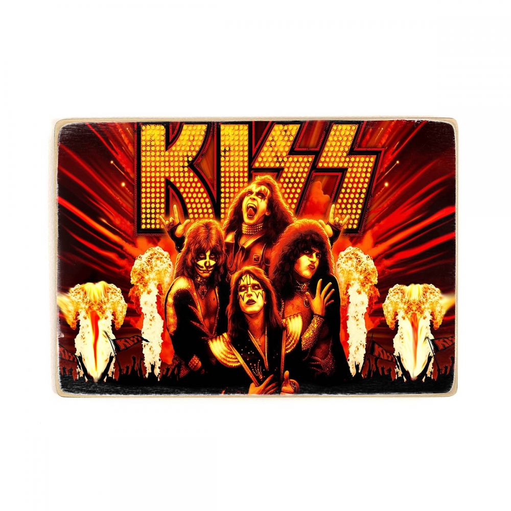 

Деревянный постер Музыка группа Kiss, участники А1