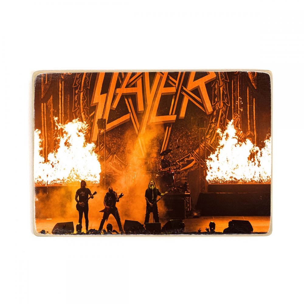 

Деревянный постер Музыка Slayer в огне. слеер. Tom Araya А2
