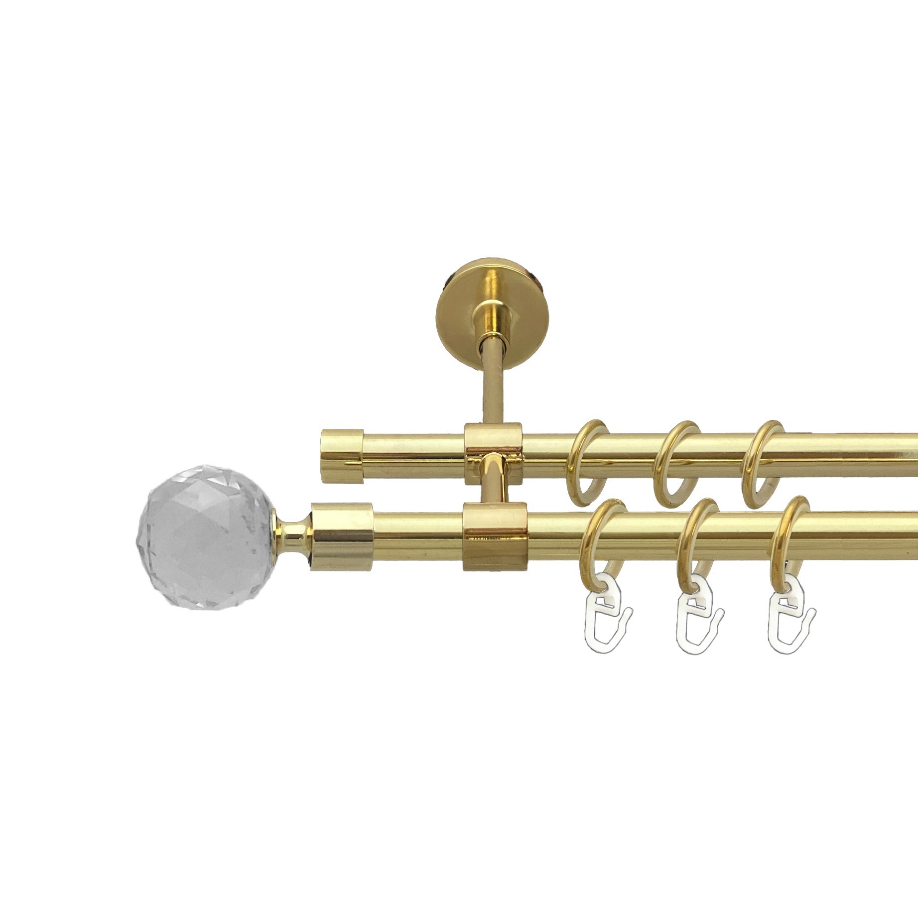 

Карниз Orvit Люміера металевий дворядний закритий гладка труба кільце металеве Золото 16\16 мм 240 см (00-00014557)