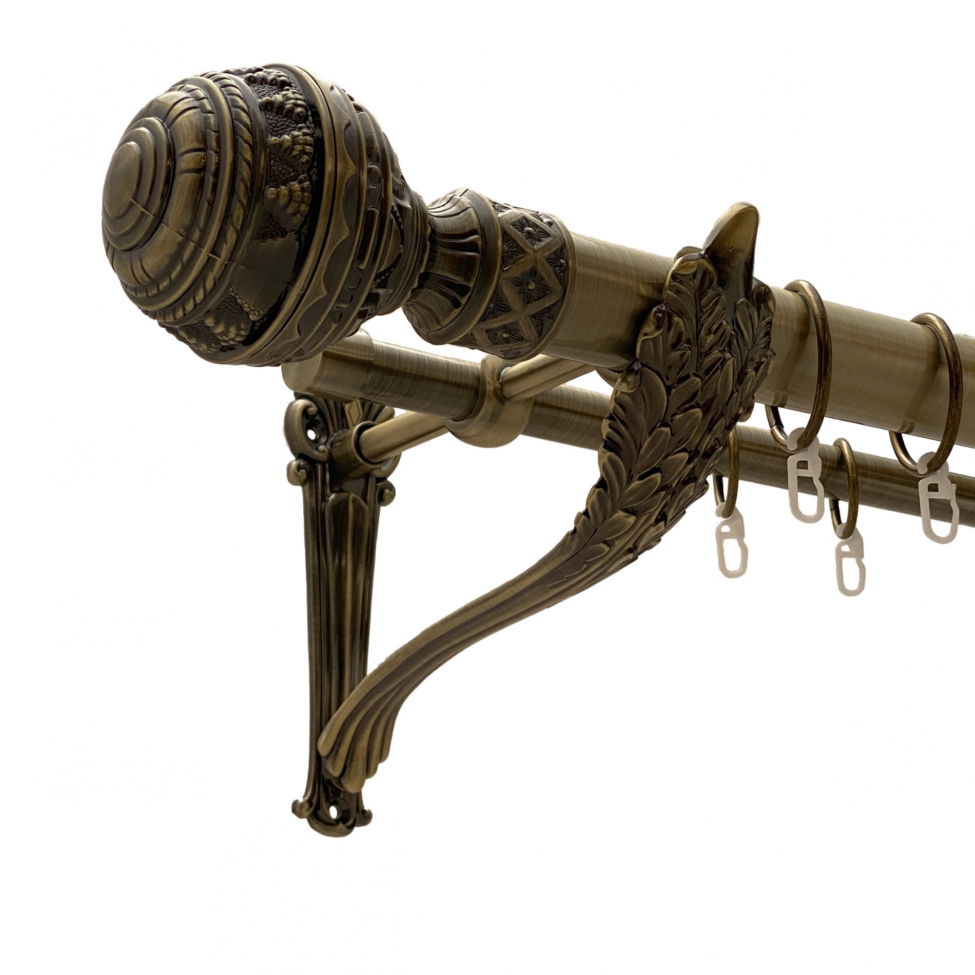 

Карниз Orvit Арабеска металевий дворядний ретро гладка труба кільце металеве Антик 35\19 мм 200 см (00-00011568)