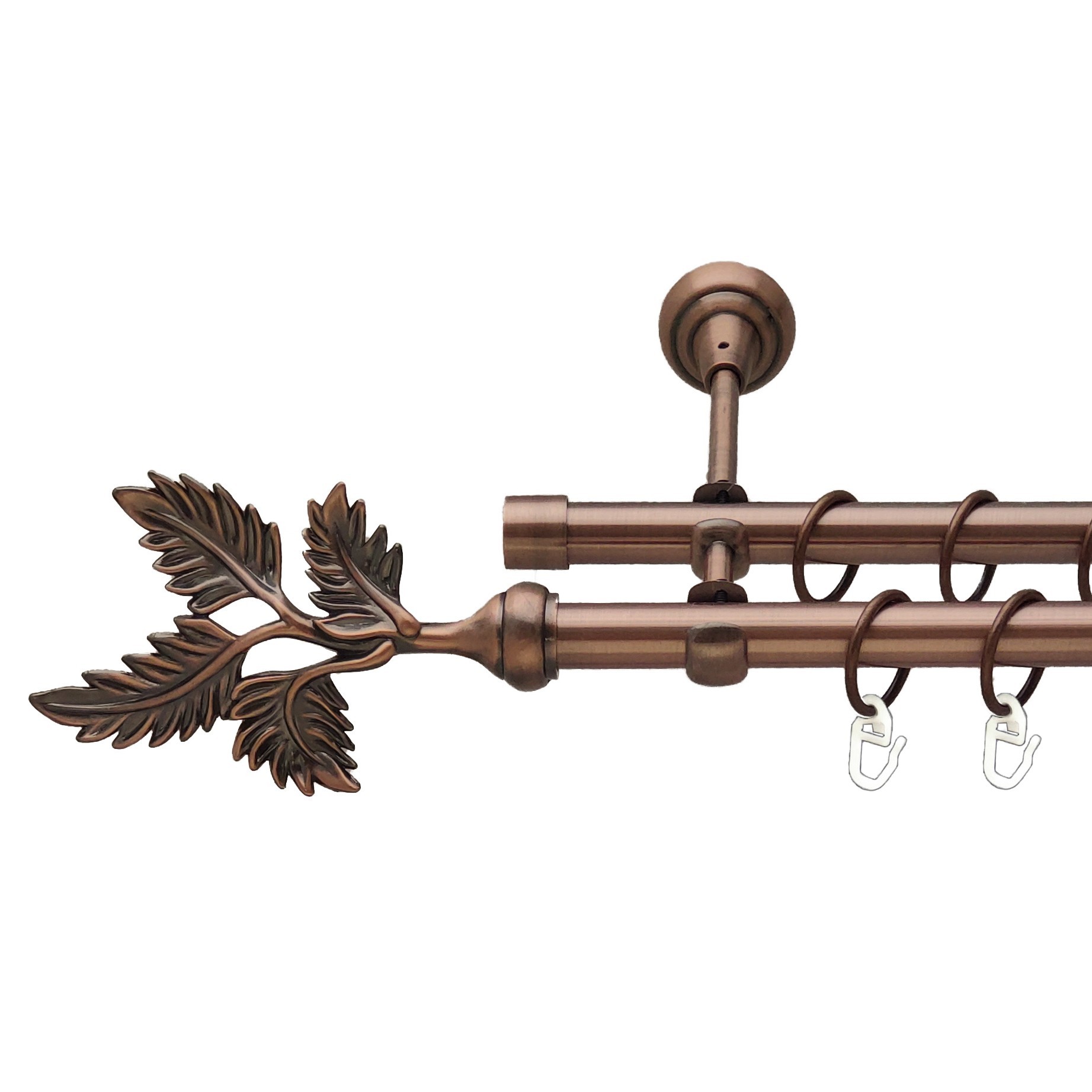 

Карниз Orvit Папороть металевий дворядний відкритий гладка труба кільце металеве Мідь 19\19 мм 240 см (00-00012120)