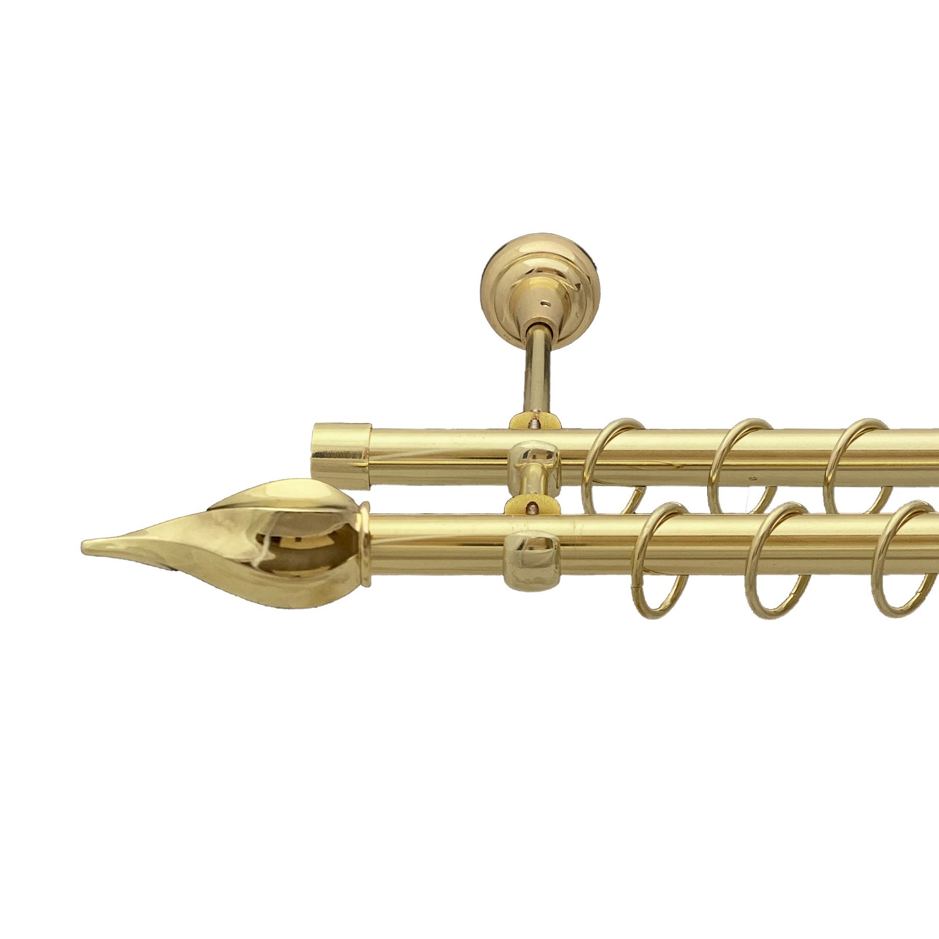 

Карниз Orvit Твісто металевий дворядний відкритий гладка труба кільце металеве Золото 19\19 мм 300 см (00-00013157)