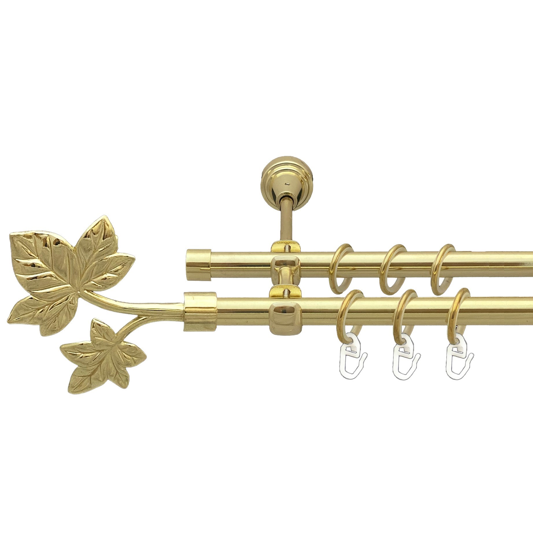 

Карниз Orvit Листок металевий дворядний відкритий гладка труба кільце металеве Золото 16\16 мм 200 см (00-00014220)