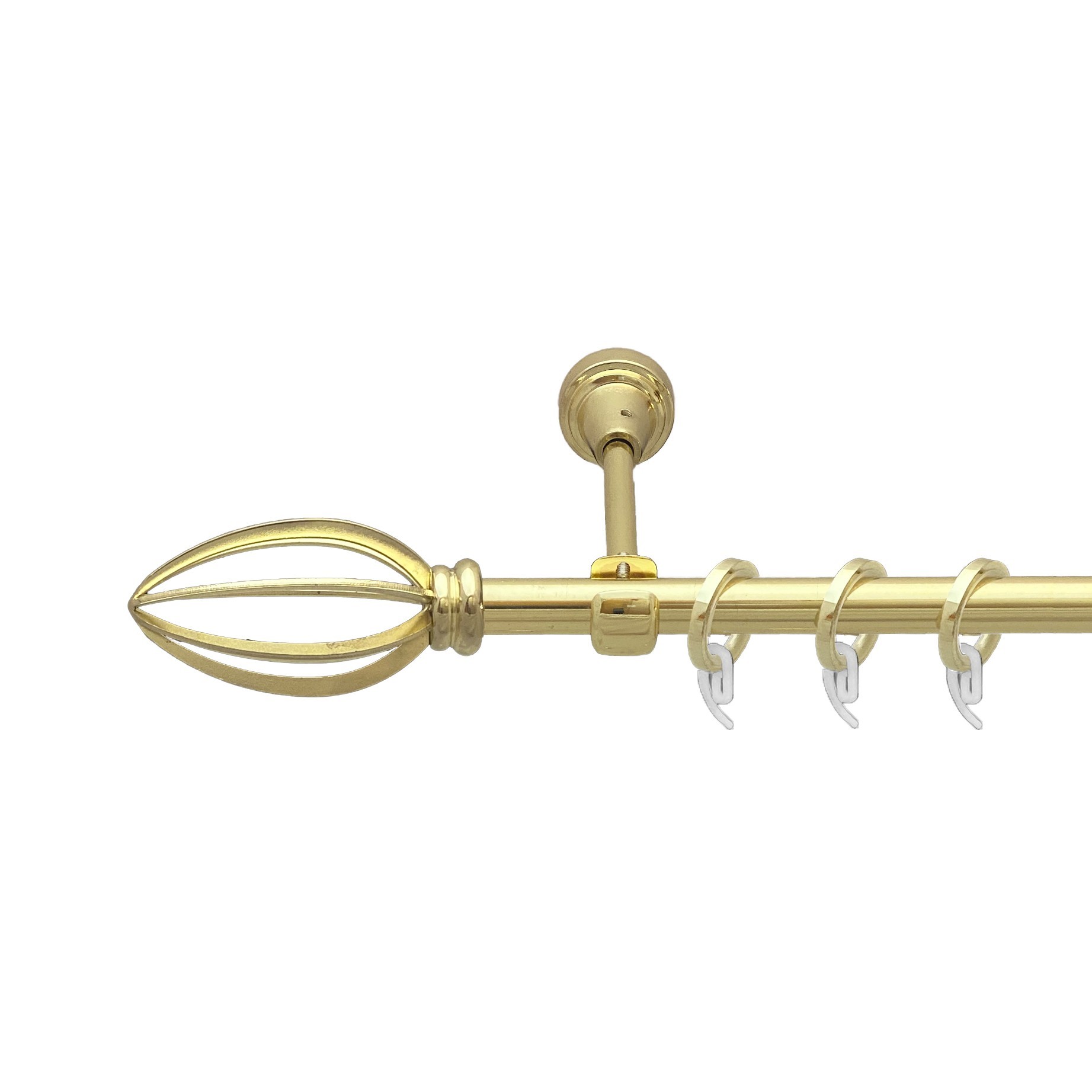 

Карниз Orvit Пантеон металевий однорядний відкритий гладка труба кільце фасонне металеве Золото 16 мм 240 см