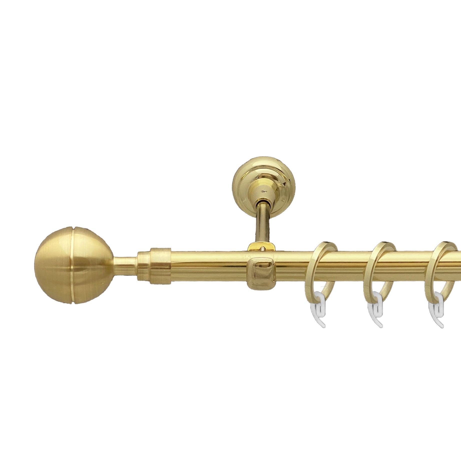 

Карниз Orvit Корсо металевий однорядний відкритий гладка труба кільце фасонне металеве Золото 19 мм 240 см (00-00009220)