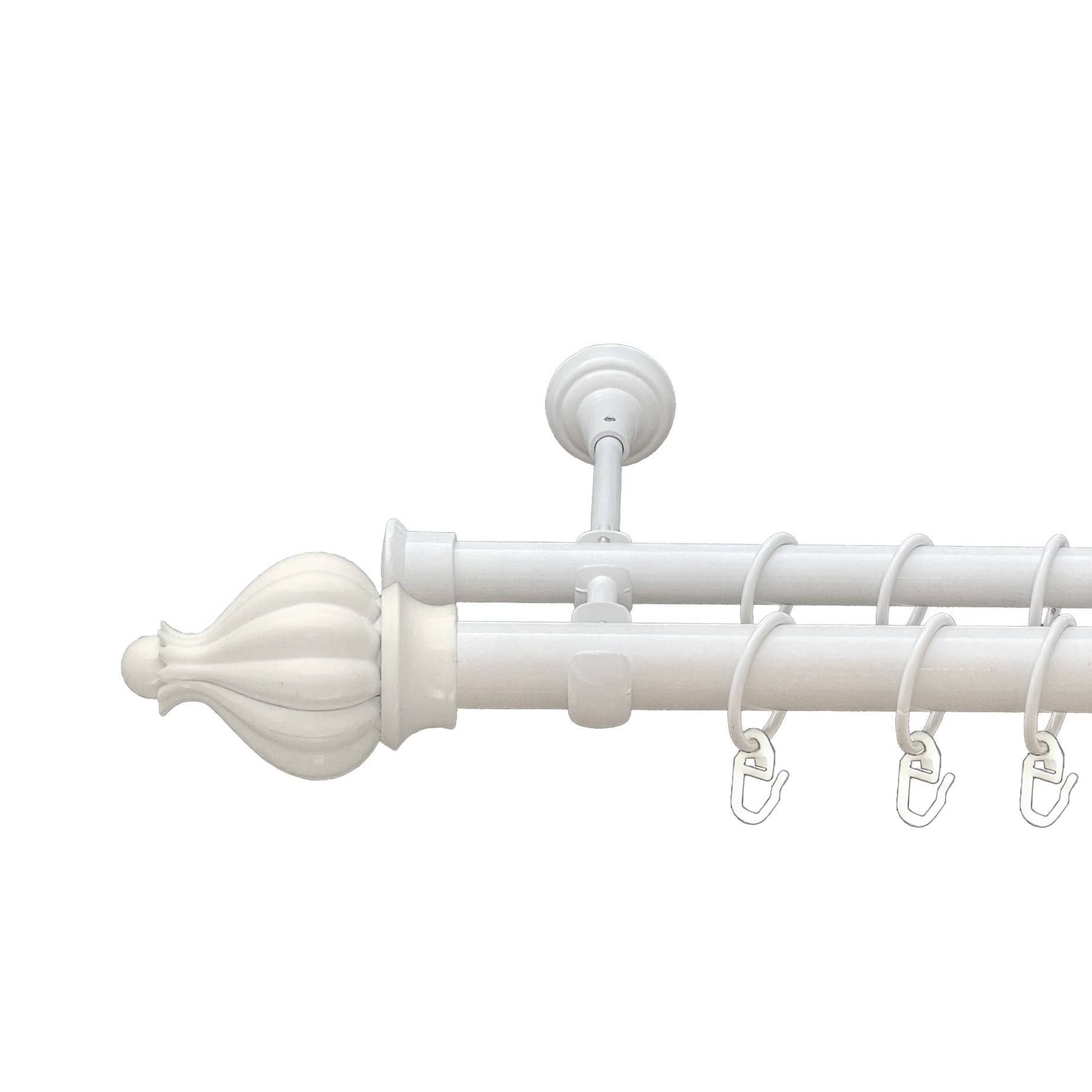 

Карниз Orvit Таджа металевий дворядний відкритий гладка труба кільце металеве Арктіс 25\19 мм 200 см (00-00010355)