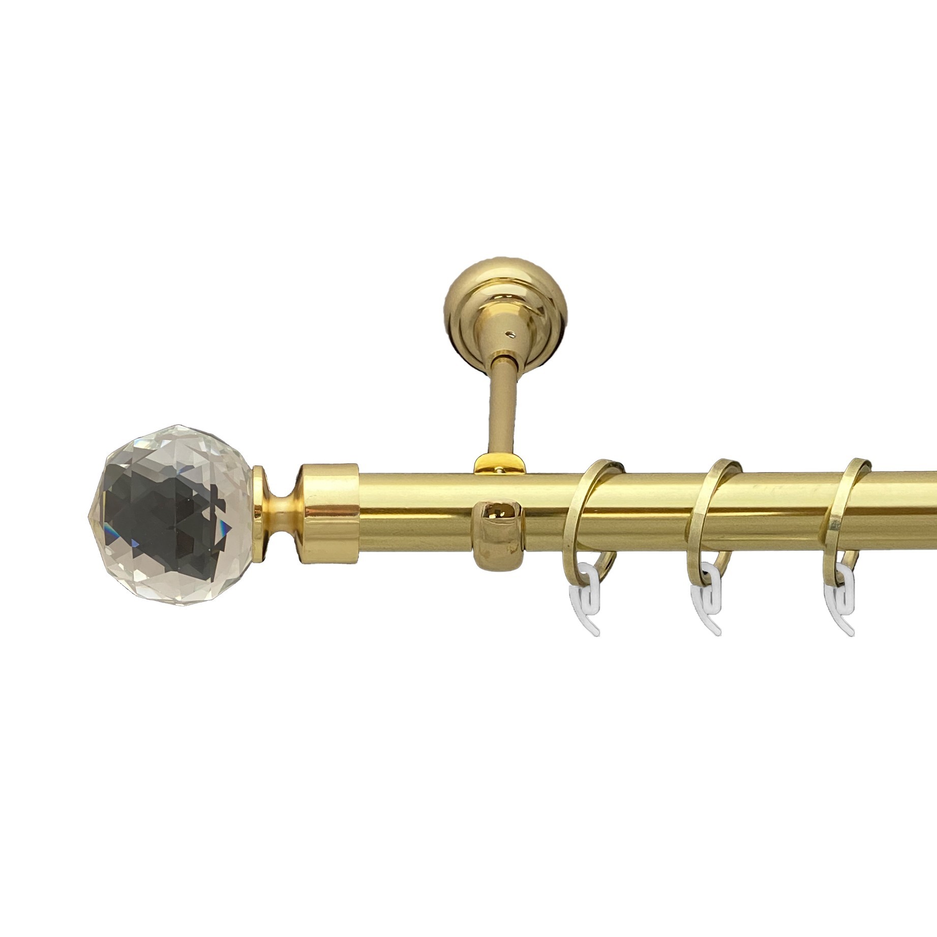 

Карниз Orvit Люміера металевий однорядний відкритий гладка труба кільце фасонне металеве Золото 25 мм 300 см