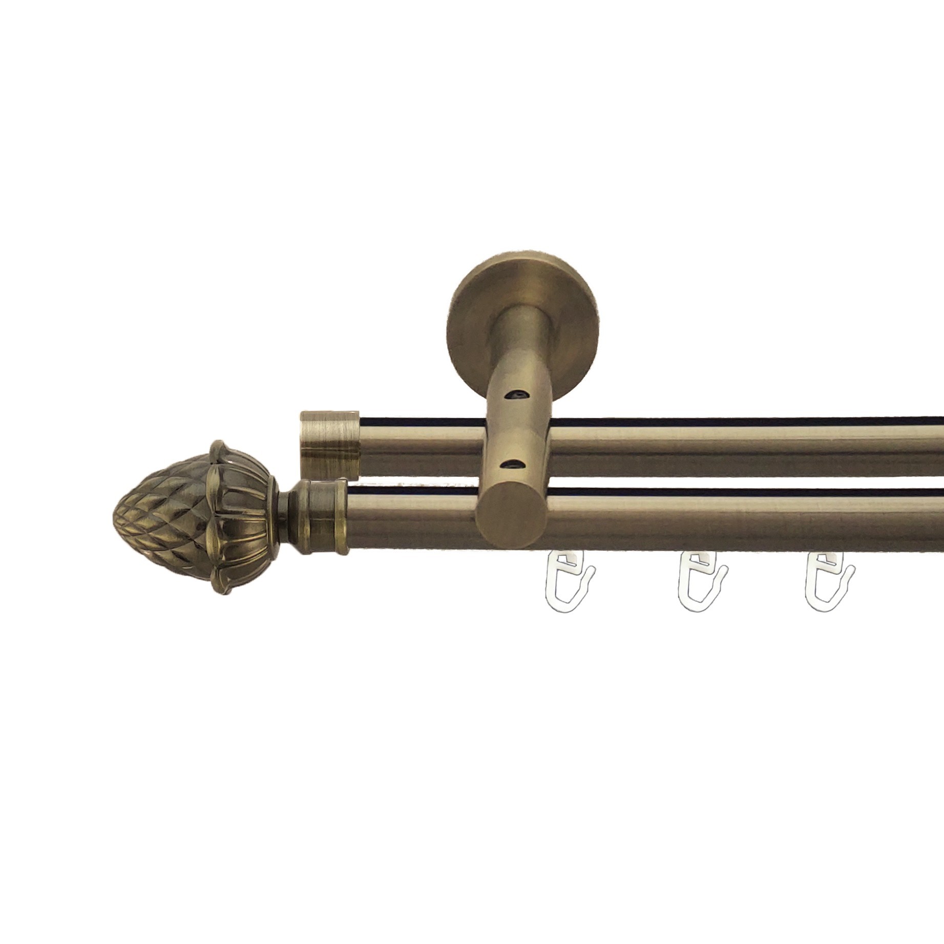 

Карниз Orvit Цинара металевий дворядний реверсивний профільна труба Антик 19\19 мм 400 см