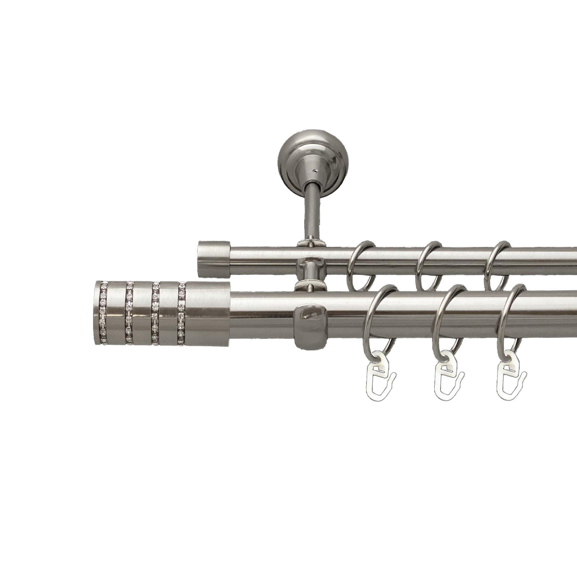 

Карниз Orvit Барамелла металевий дворядний відкритий гладка труба кільце металеве Нержавіюча Сталь 25\16 мм 240 см