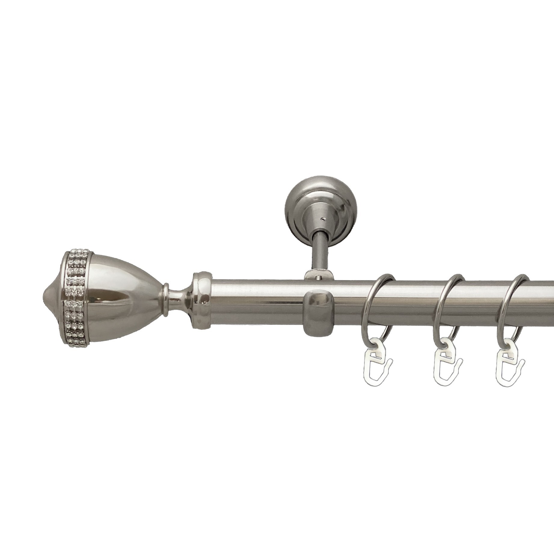 

Карниз Orvit Етернія металевий однорядний відкритий гладка труба кільце металеве Нержавіюча Сталь 25 мм 240 см