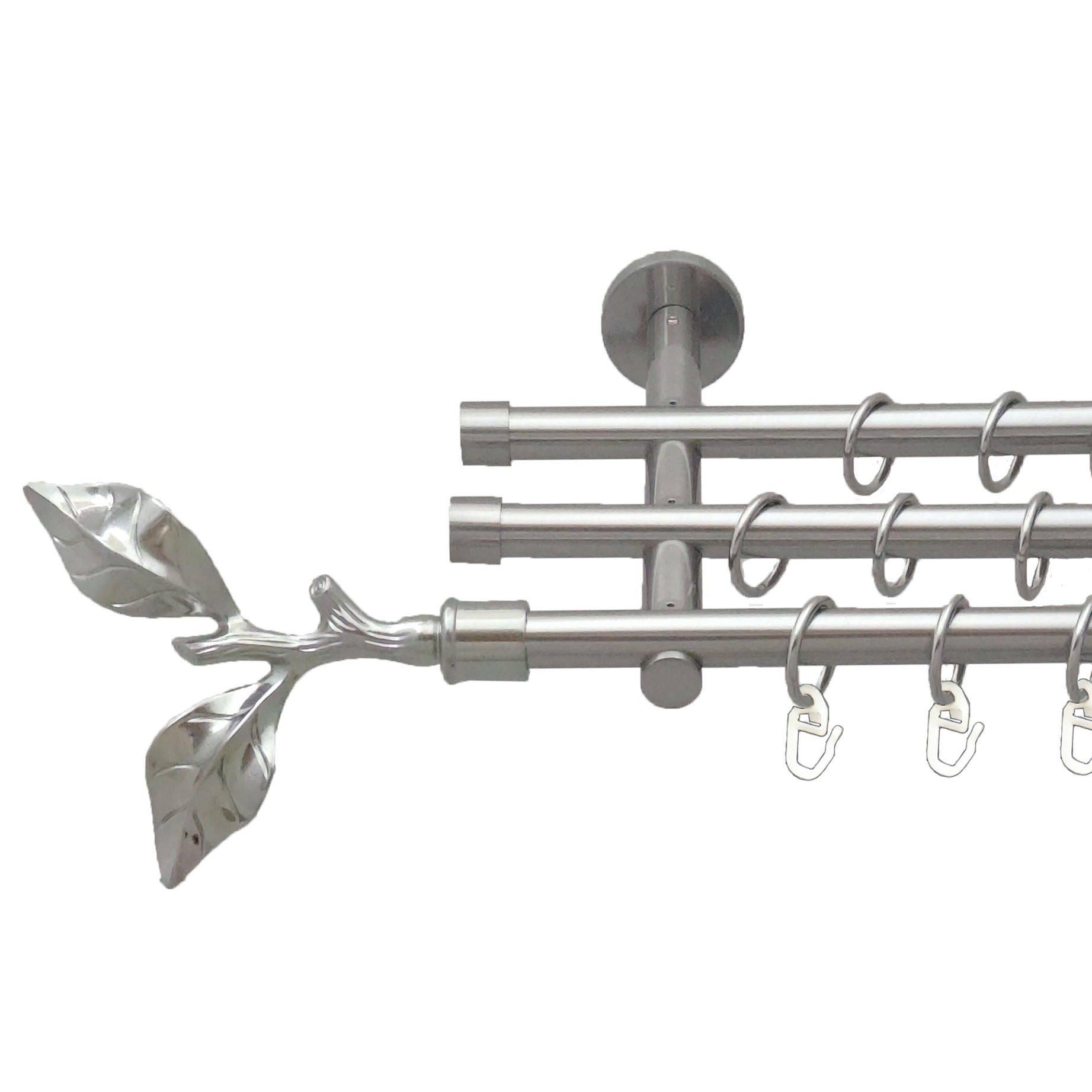 

Карниз Orvit Листок Троянди металевий трирядний циліндр (20 см) гладка труба кільце металеве Нержавіюча Сталь 16\16\16 мм 200 см