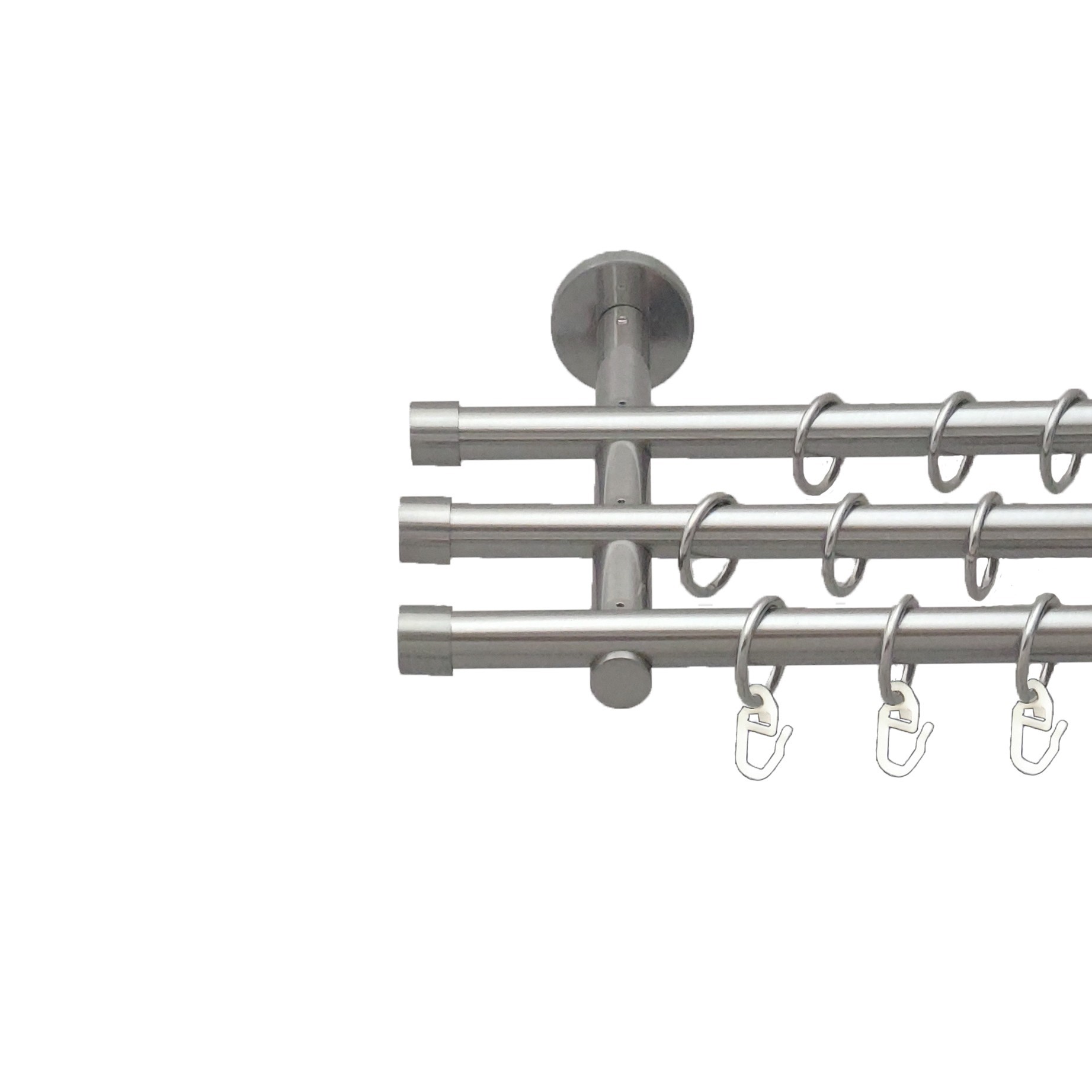 

Карниз Orvit Заглушка металевий трирядний циліндр (20 см) гладка труба кільце металеве Нержавіюча Сталь 16\16\16 мм 200 см