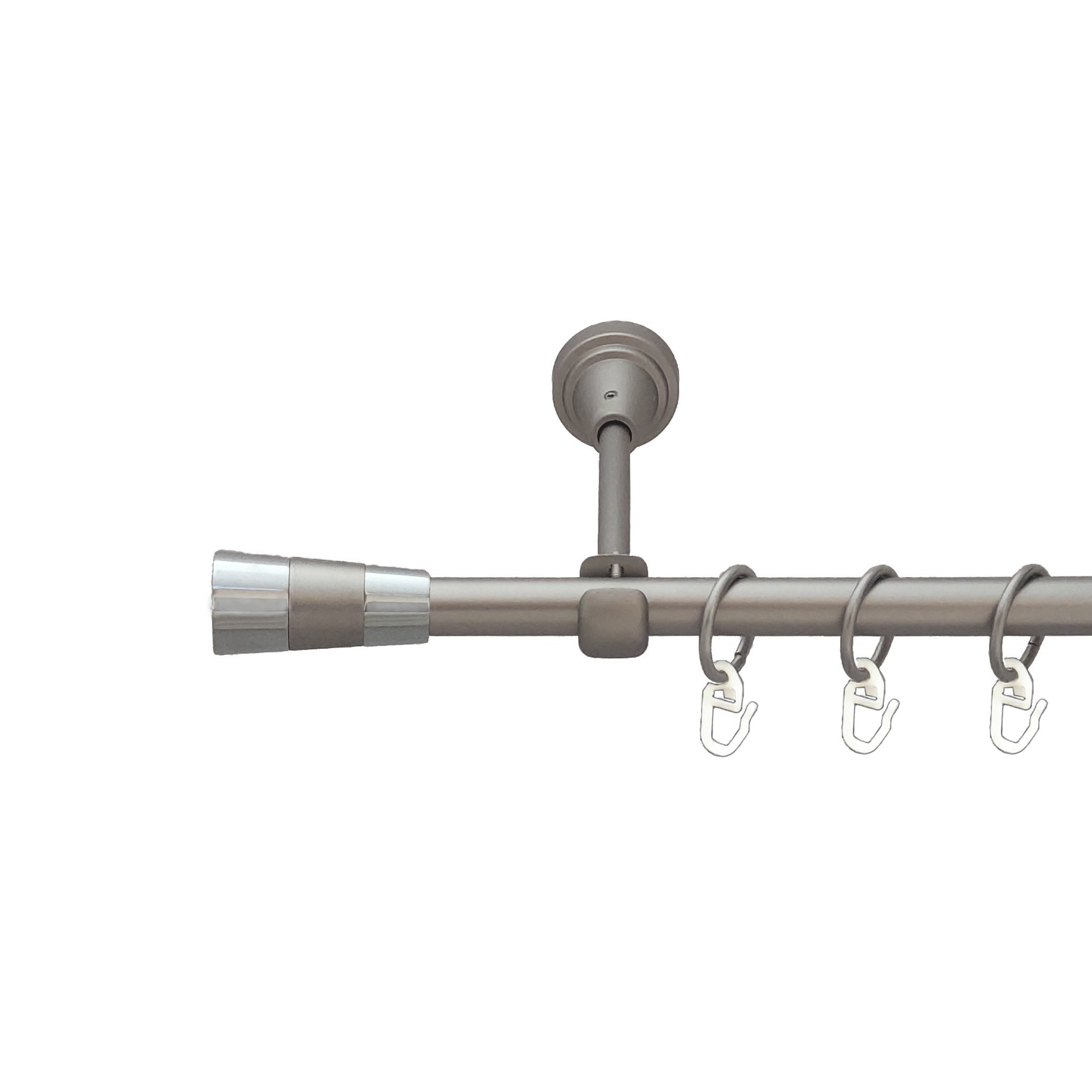 

Карниз Orvit Валео металевий однорядний відкритий гладка труба кільце металеве Сатин 16 мм 300 см