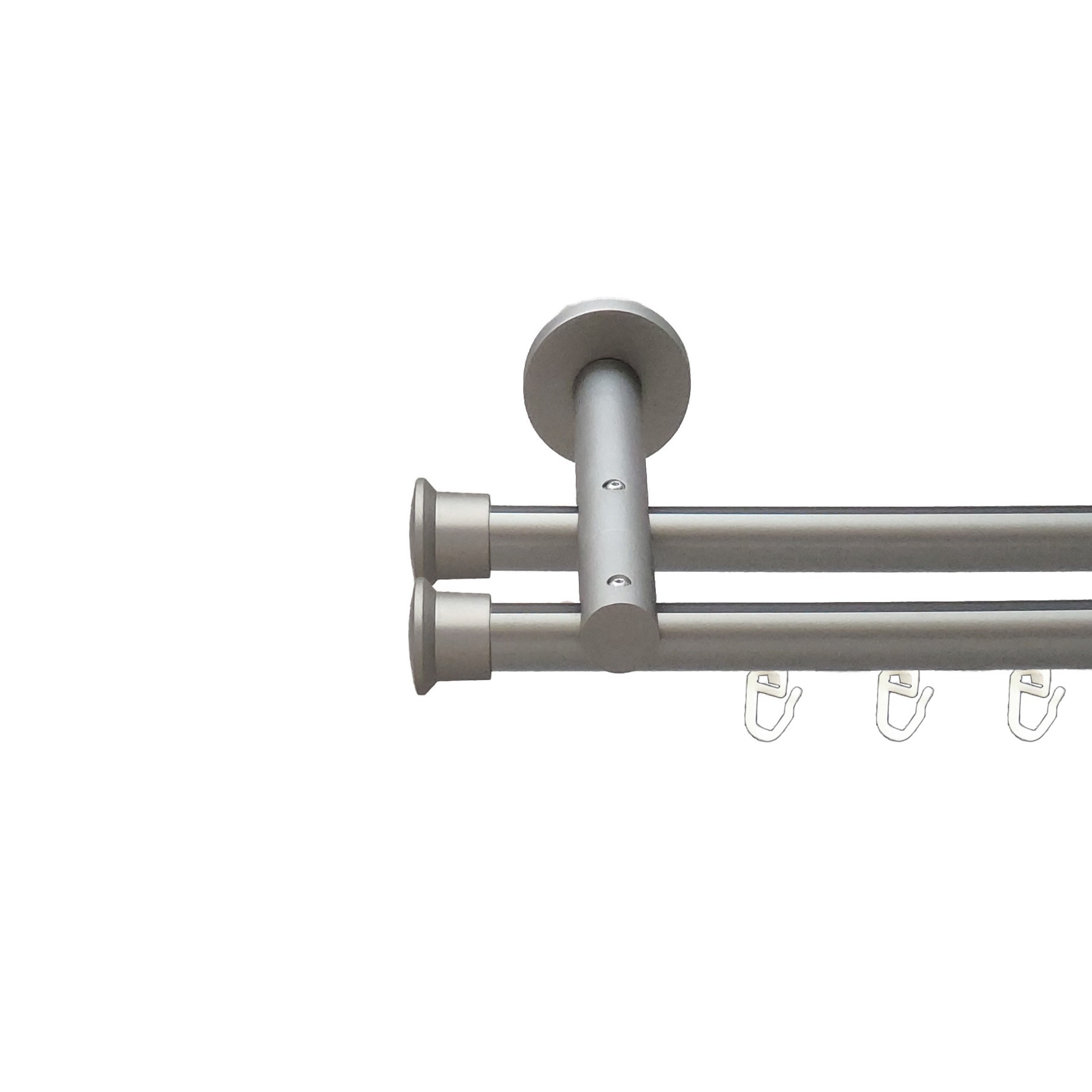 

Карниз Orvit Дуо металевий дворядний реверсивний профільна труба Сатин 19\19 мм 240 см