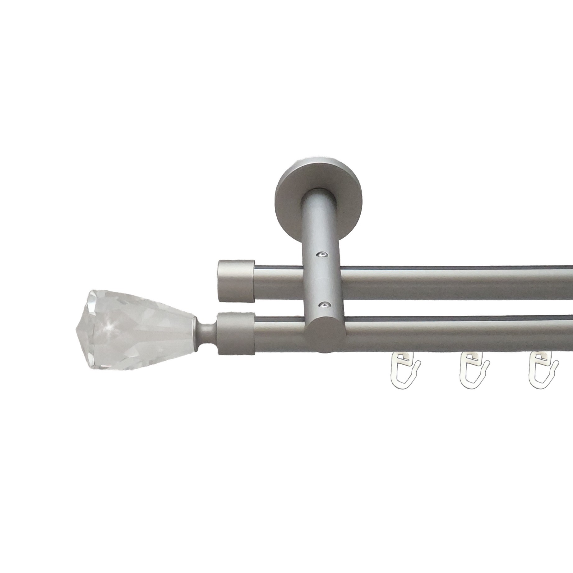 

Карниз Orvit Лучетта металевий дворядний реверсивний профільна труба Сатин 19\19 мм 240 см