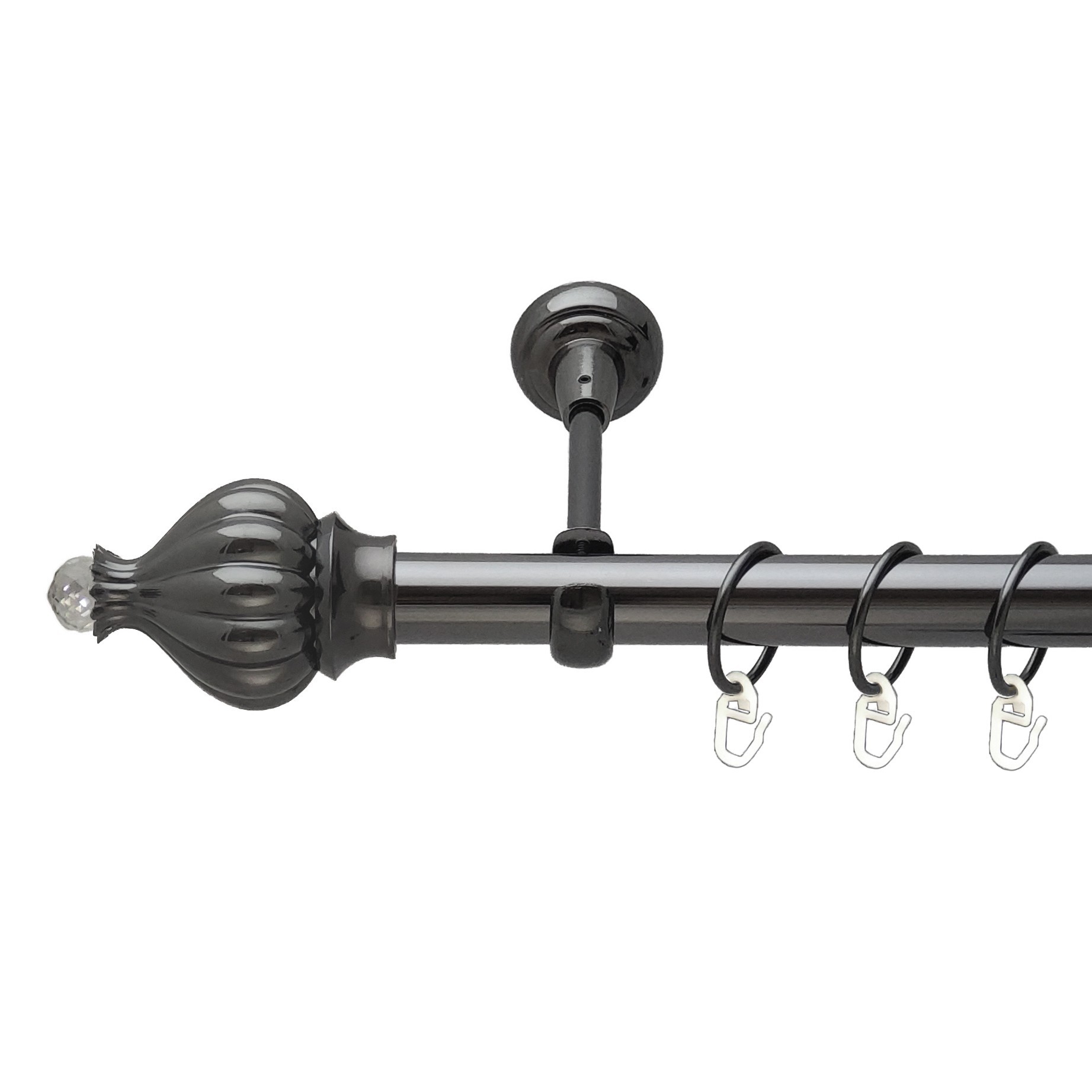 

Карниз Orvit Таджа-Кристал металевий однорядний відкритий гладка труба кільце металеве Онікс 25 мм 200 см