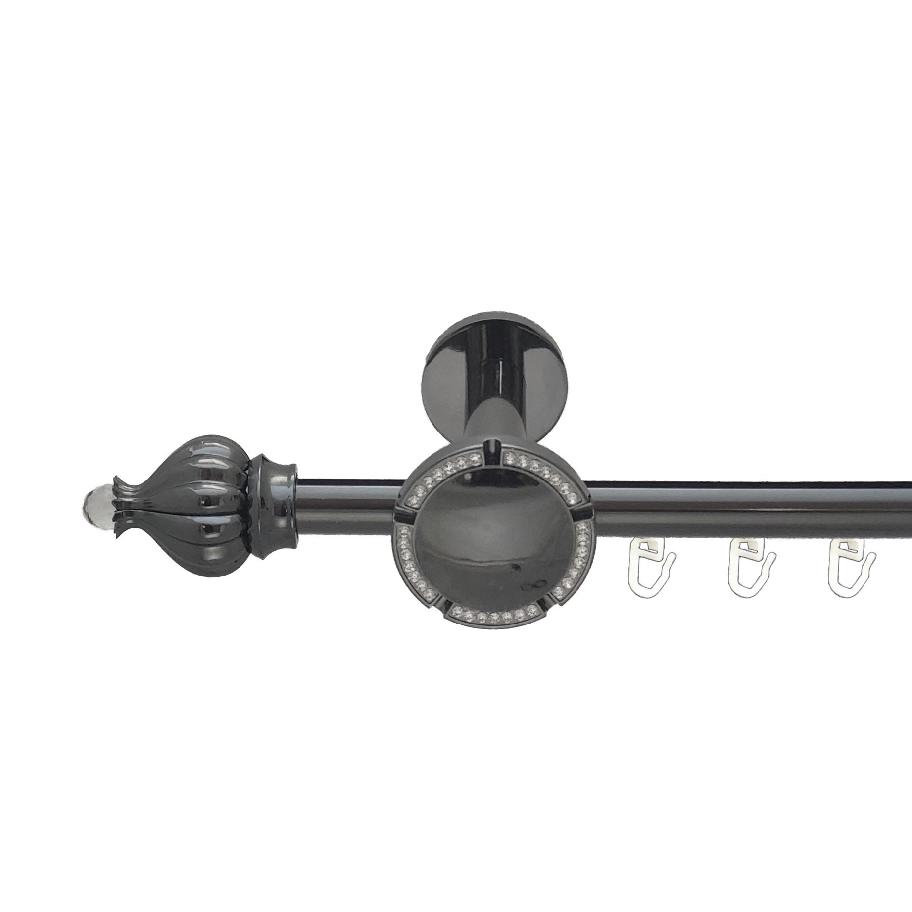 

Карниз Orvit Таджа-Кристал металевий однорядний розета реверс фламо профільна труба Онікс 19 мм 160 см