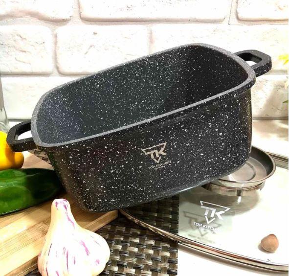 

Кастрюля-казан квадратная с мраморным покрытием Top Kitchen TК00056 6,7 л Black