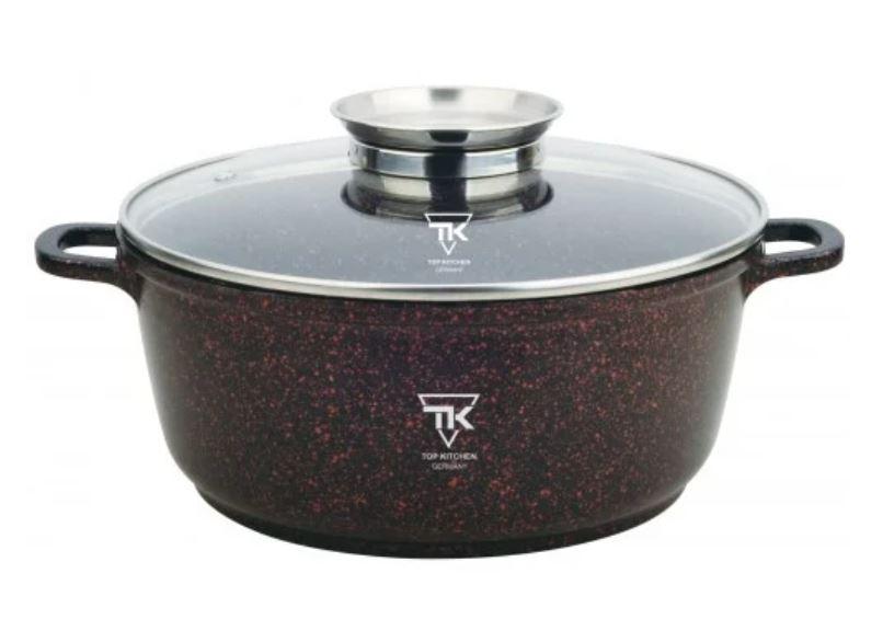 

Кастрюля-казан с мраморным покрытием 5,7л 28 см Top Kitchen TК00053 Burgundy