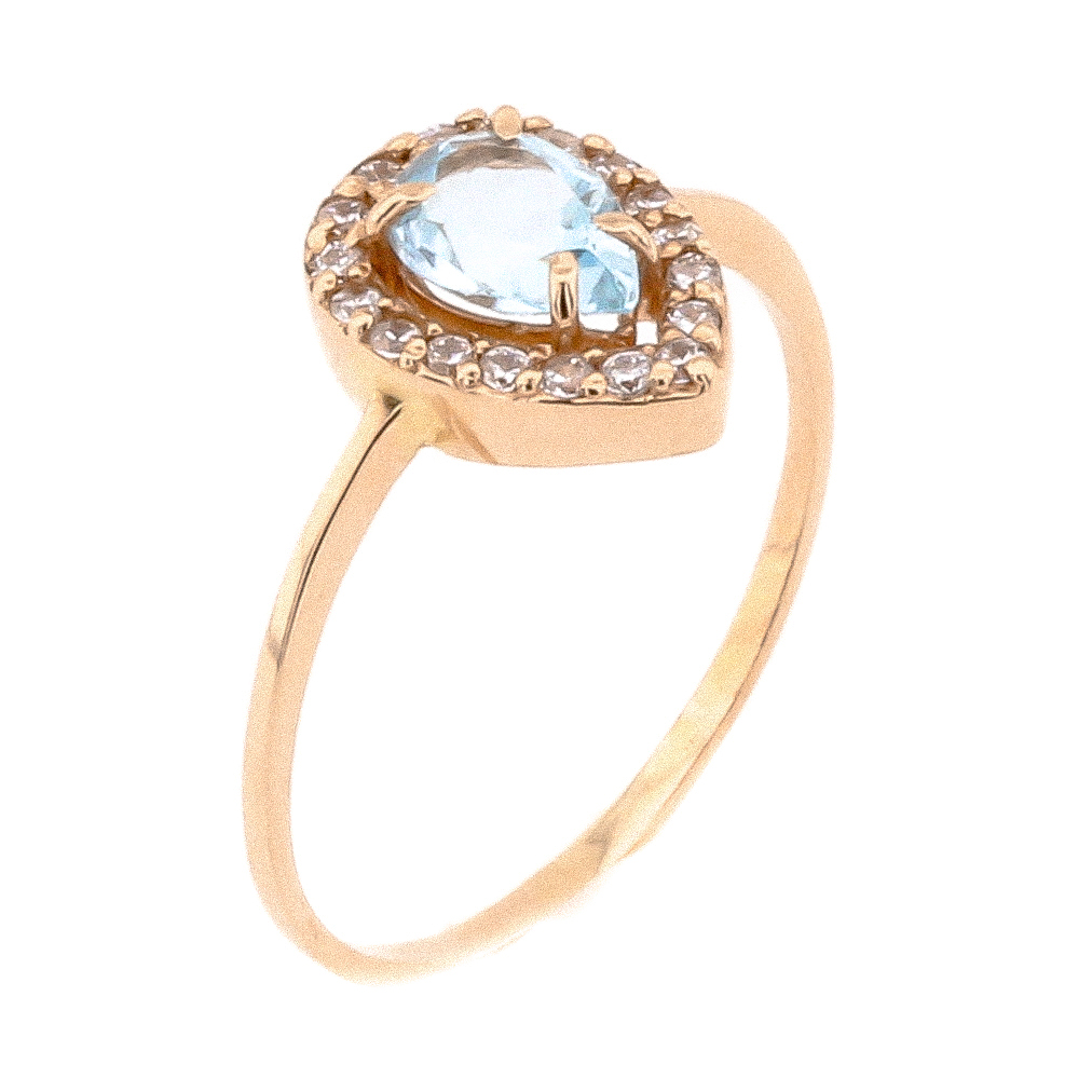 Золотое кольцо с топазом и фианитами 11908top Диамант, 16,5 размер от ...