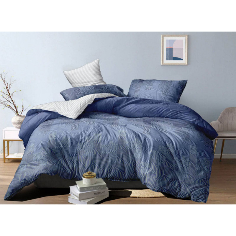 

Постельное белье MERISET Голубой иней Семейный на резинке 550137-8