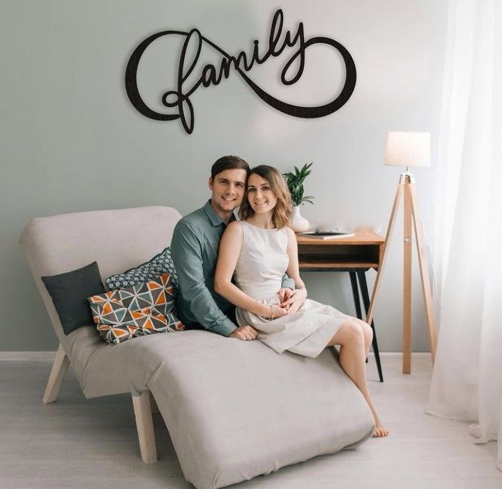 

Стильное панно-картина знак бесконечности Family 50х27 см, цвет черный