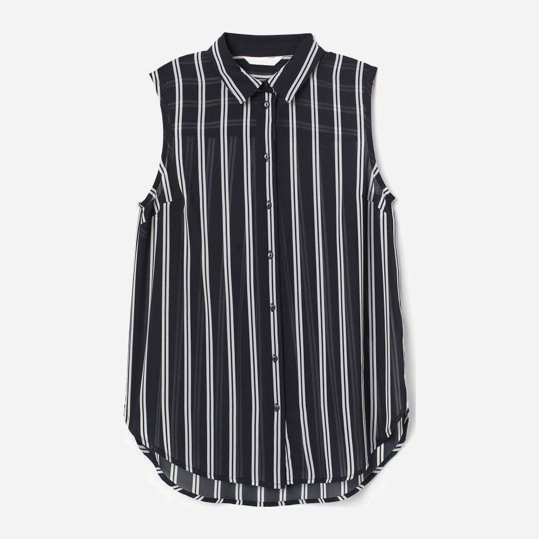 

Блузка H&M 060697050  Черная с белым, Блузка H&M 060697050 38 Черная с белым