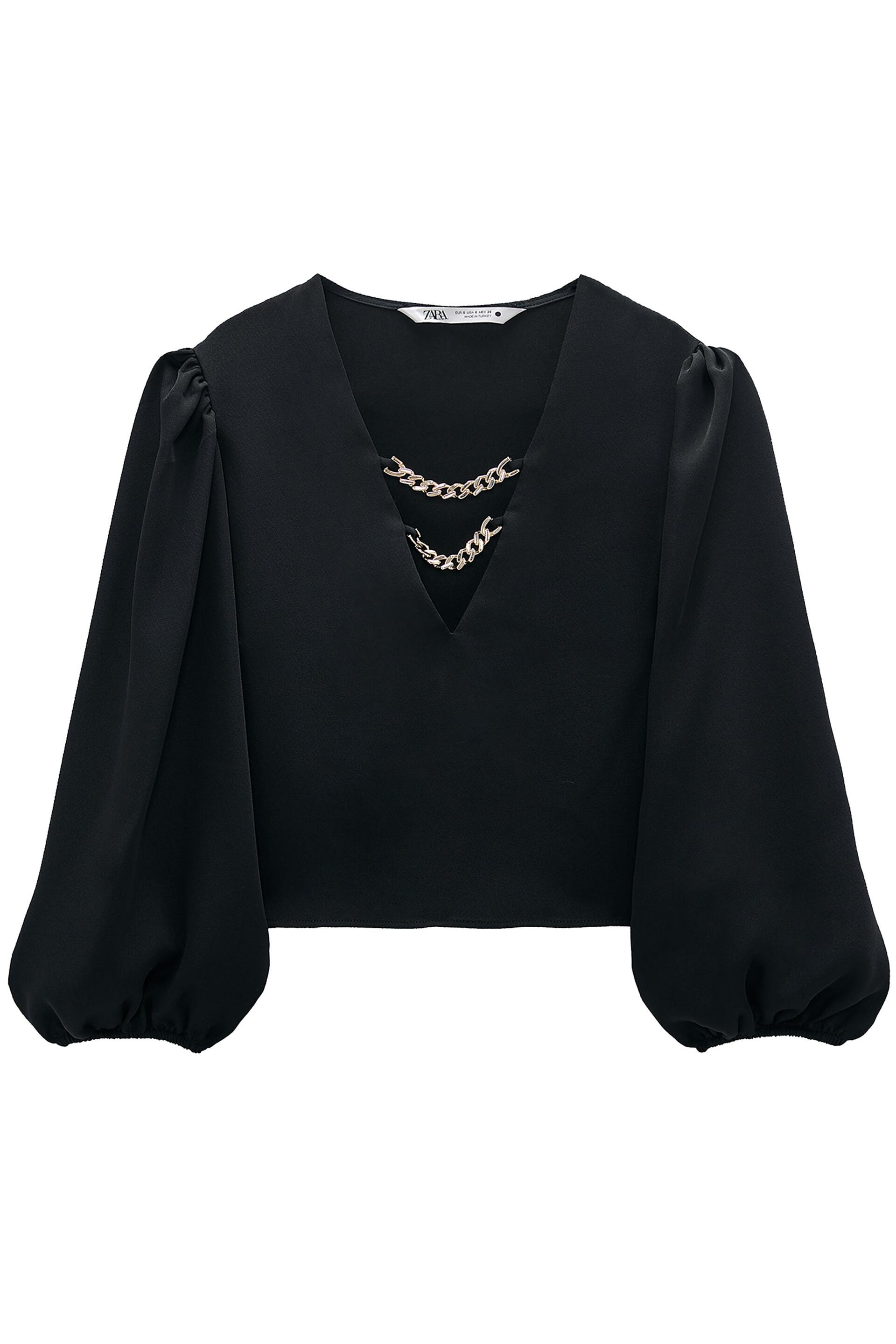 

Блуза Zara  черный 4437293800, Блуза Zara M черный 4437293800