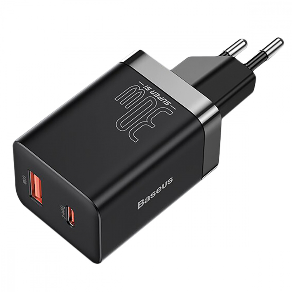 

СЗУ Baseus Super Si Pro Quick Charger Type-C+USB 30W black