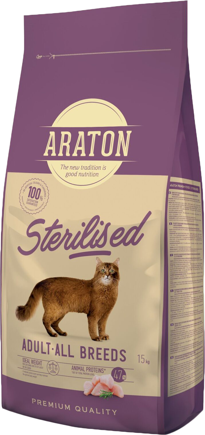 

Сухой корм для котов ARATON STERILISED Adult All Breeds 15 кг