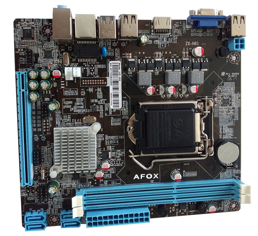 

Материнська плата AFOX IH81-MA (s1150, Intel H81) mATX Bulk (6789691)