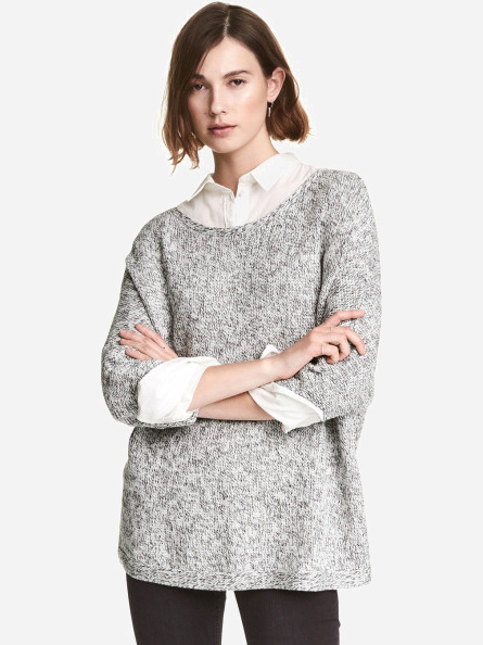 

Джемпер H&M 0244267-8  Серый, Джемпер H&M 0244267-8 S Серый