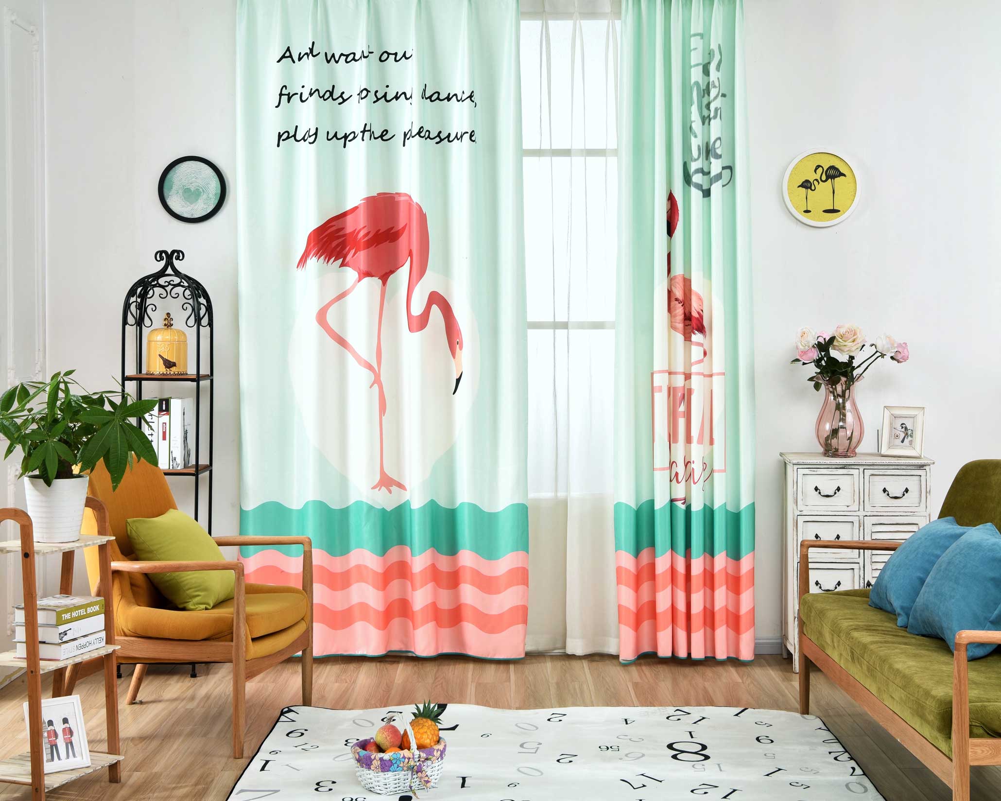 

Комплект готовых штор с фотопринтом Berni Тропический рай 370х265 2 шт Бирюзовый