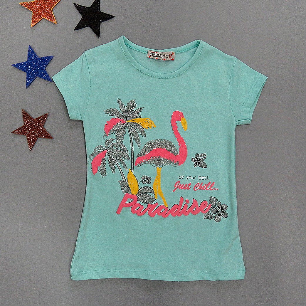 

Футболка "Фламинго" Pitircik kids для девочки 86 см Бирюзовая 17916