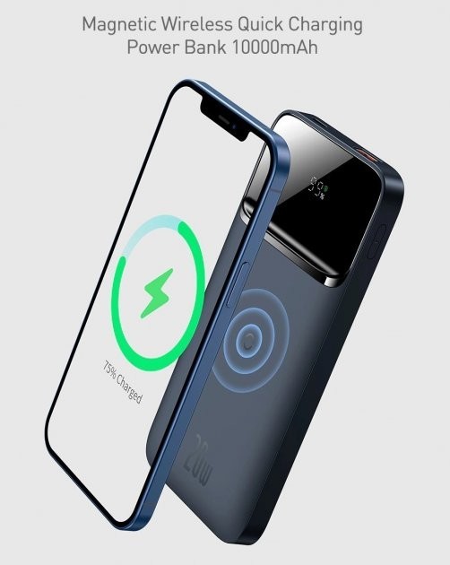 

Powerbank BASEUS Magnetic wireless quick charging power bank 10000mAh |1USB/1Type-C, 3A, 20W| (PPMT-03) Black