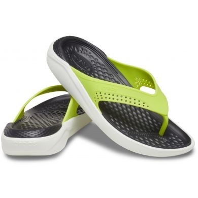 

Флипы Crocs LiteRide, М10, черные с салатовым, 43-44