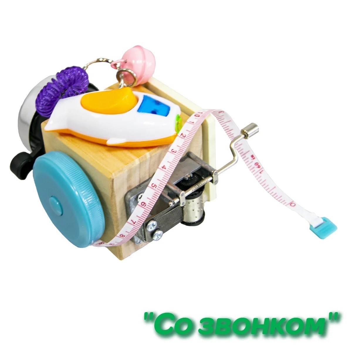 

Бізикуб, що розвиває, куб дерев'яний Busy Cube Montessori Toys "З дзвінком" інтерактивний бізикуб для дітей (VS7004910-1)