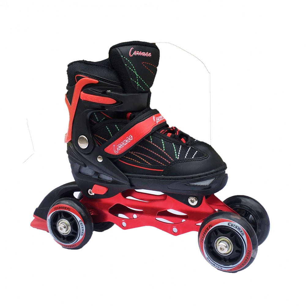 

Роликовые коньки Caroman PU Красный, ротация колес, 27-31 (2T3015)