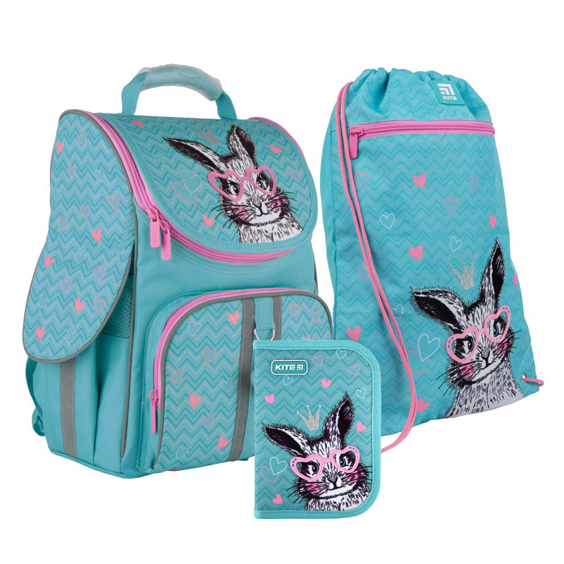 

Рюкзак с наполнением пенал сумка для обуви Kite Cute Bunny SET_K21-501S-4, 48339