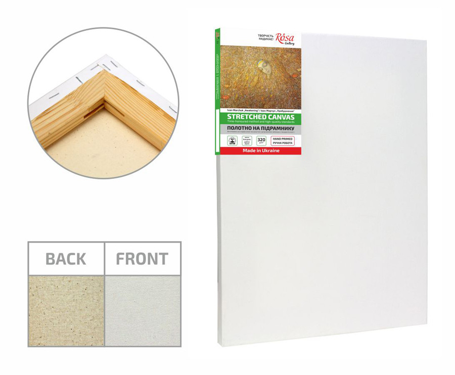 

Холст на подрамнике 35х50 см хлопок мелкое зерно акриловый грунт Rosa Gallery, 1843550