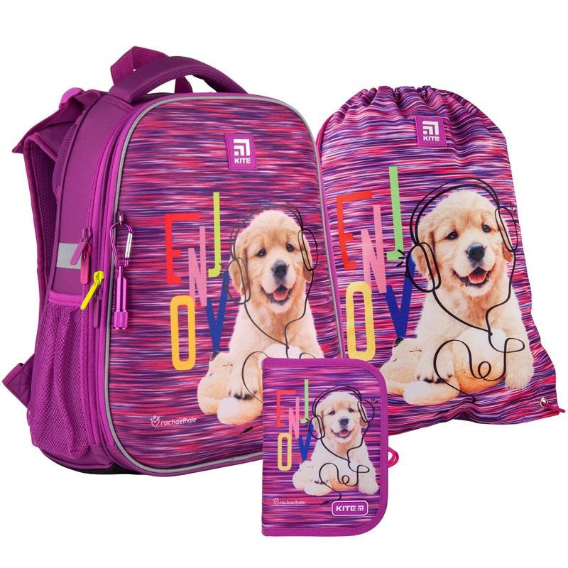 

Рюкзак школьный каркасный с пеналом сумкой для обуви Kite Rachael Hale SET_R21-531M, 48344