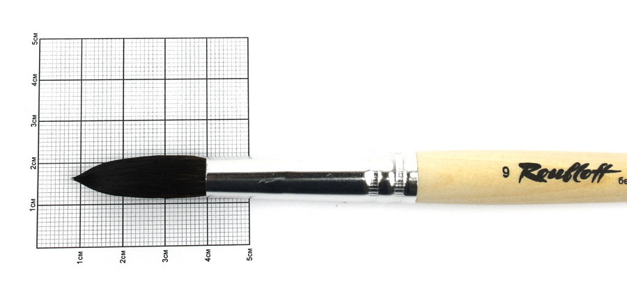 

Кисть синтетика круглая № 9 имитация белки Roubloff 2F10, 789042