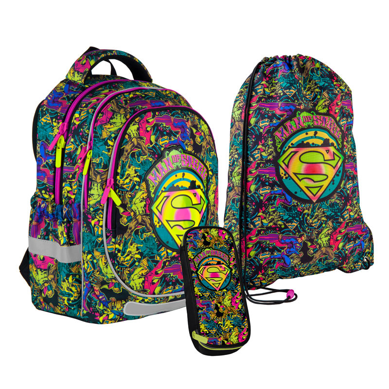 

Рюкзак с наполнением пенал сумка для обуви Kite DC comics SET_DC21-700М-2, 48374